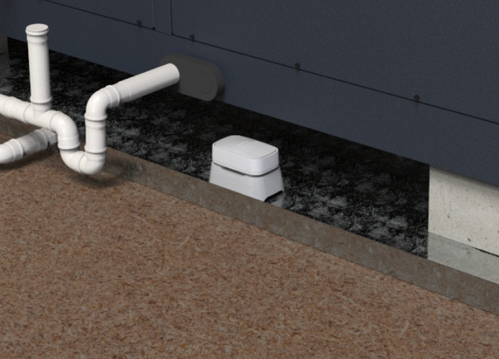 Water sensor placed by an HVAC drain pan